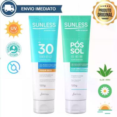 Imagem de Protetor Solar Corporal e Facial Toque Seco 120g Sunless  Proteção Com