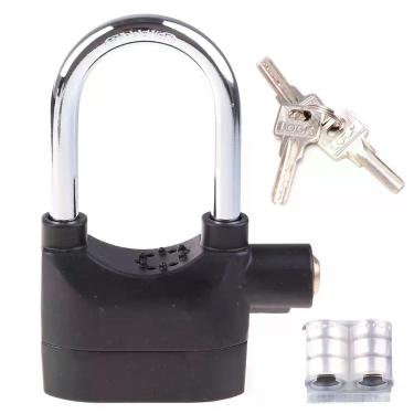Imagem de Cadeado Com Alarme Para Portão Bike Moto 110db Resistente - MAIS SEGUR