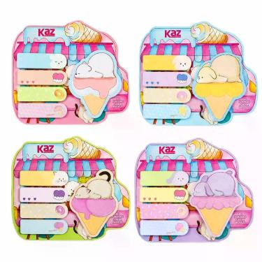 Imagem de Kit com 4 Blocos Adesivos 55x71mm Ice Cream KAZ com 100 Folhas cada