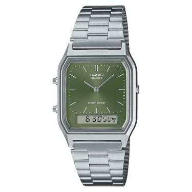 Imagem de Casio Relógio oliva vintage retrô moderno AQ230A-3A