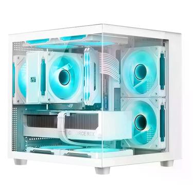 Imagem de Gabinete Gamer Aquarius MT-G720WH Compacto Micro ATX Mini ITX Vidro Temperado com Painel Frontal Usb 3.0 Branco C3tech