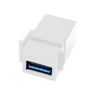 Imagem de Conector Modular USB 3.0 Fêmea para Fêmea Branco