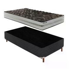 Cama Box Solteiro com Colchão D33 Unique Plus Duoface 18x88x188cm e Ba
