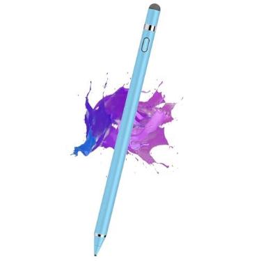 Imagem de Caneta Stylus para tela sensível ao toque, Kenkor recarregável, digital, ponta fina, caneta Stylus para iPhone/Android/Apple iPad Pro/Air/Mini/Samsung/Celular/Tablet Desenho e Escrita - Azul