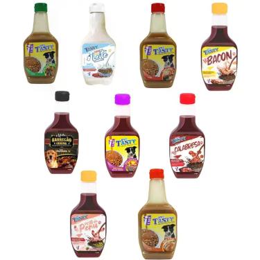 Imagem de Kit 9 Molhos iPet Tasty Dog Sabor Calabresa para Cães 250g - SNACK CAC