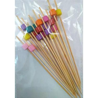 Imagem de Palito em Bambu p/ petiscos  - 20 un  - Ref. HA021 -  12 cm - Silver F
