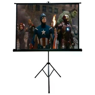 Imagem de Tela de Projeção com Tripé Techlumens TBTPS070 para Apresentações Retrátil 100" 180 X 180 cm Formato 1:1 Branco