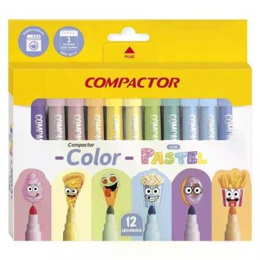 Imagem de Canetinha Hidrográfica Color Pastel 164022 12 Cores - Compactor