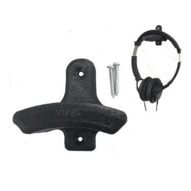 Imagem de Suporte De Parede Parafusado Headset Headphone Preto - Vix3D, Preto