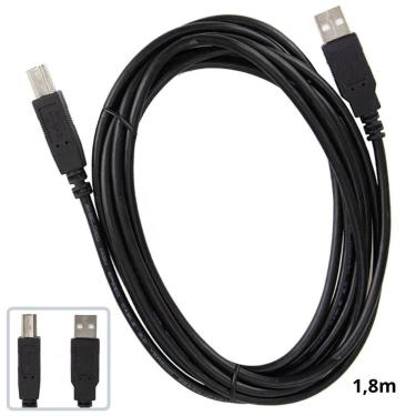 Imagem de Cabo Para Impressora 1,8mt USB-A Macho USB-B Macho 2.0 Preto - dual