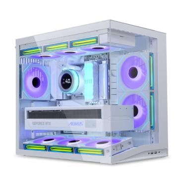 Imagem de Gabinete gamer sem fan sem fonte lian li o11 dynamic mini v2 branco - 