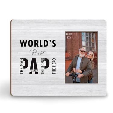 Imagem de KU-DaYi Porta-retrato World's Best Papi, 20 x 25, presente de Natal, Dia dos Pais, Avô, neta, O Homem, o Mito, A Lenda, para parede e mesa, para fotos de 10 x 15 cm
