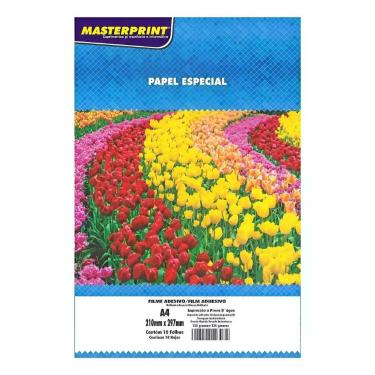 Imagem de Vinil Adesivo Glossy 135g A4 Masterprint 10 Fls Branco - Sem marca