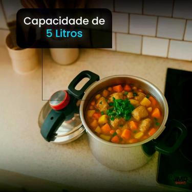 Imagem de Panela de Pressão 5 Litros Compatível com Indução e Base de Condução T