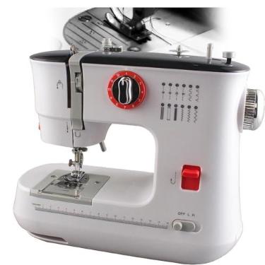 Imagem de Máquina de Costura Doméstica,MáQuina Overlock DoméStica Totalmente AutomáTica,Cabo De Oito Pinos E Duas Fileiras,9 NíVeis De Ajuste,Para Roupas,Tecidos,FaçA Você Mesmo
