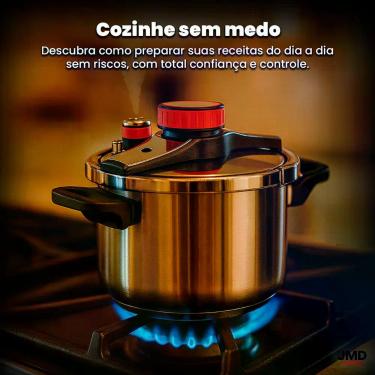 Imagem de Panela de Pressão 7L Indução Cozinha Estrutura Resistente Vedação para