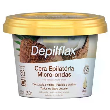 Imagem de Cera Depilatoria Micro-ondas Coco Depilflax Buco Axila Virilha Todos o