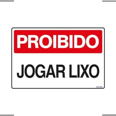 Imagem de Placa De Sinalização Proibido Jogar Lixo 30x20 Ekomunike - P-10 F9e