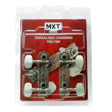 Imagem de Tarraxa para Cavaquinho 54.5.211 Pino Fino Acabamento Cromado Branco Grupo MXT