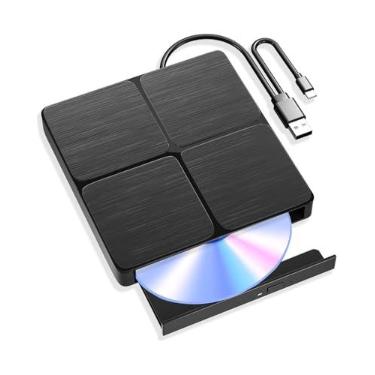 Imagem de Alphami Unidade Blu Ray Externa - Blueray/DVD Externo para PC, USB3.0 e Tipo C Blu Ray Drive Ler e Gravar BD/DVD/CD, Bluray Burner Externo Compatível com Windows XP/7/8/10/11, Linux, Mac OS