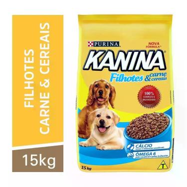 Imagem de Ração KANINA Cães Filhotes Carne e Cereais 15kg, Carne e Cereais, 15kg