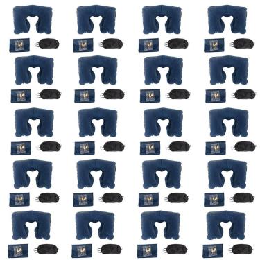 Imagem de 20 Kits de Viagem Com 3 Itens - Tapa Olho - Almofada - Protetor Auricu