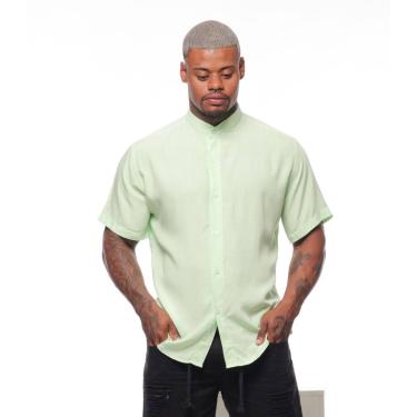 Imagem de Camisa Masculina Gola Padre Lisa Tecido Linho - VOLGUE CLOTHING, Camis