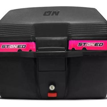 Imagem de Bau Moto Bauleto Stoned 35 Litros C/Base Universal Traseiro Faixa Rosa