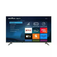 Smart TV Britânia BTV43VA4REGB 43" Full HD LED Cinza com Dolby Audio Roku TV Bivolt