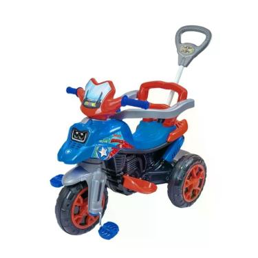 Imagem de Triciclo Infantil Moto Pedal com Buzina e Porta Objetos Azul Maral 92CM