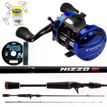 Imagem de Kit de Pesca Traíra Pirarara Carretilha Caster Evo Vara 25lb Lado da M