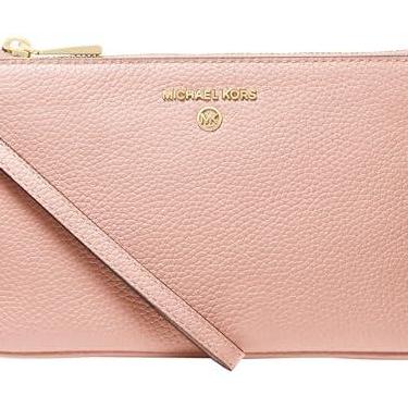 Imagem de Michael Kors Bolsa de pulso Jet Set com zíper superior médio, Ferragens douradas/rosa suave, One Size