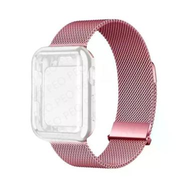Imagem de Pulseira De Metal Com Fecho Magnético Para Apple Watch, 45mm 44mm 38mm