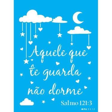 Imagem de Stencil Opa 15 x 20 cm -   Frase Aquele Que Te Guarda - 3512 - Opa Cri