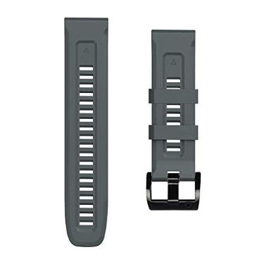 Imagem de DFAMIN Para Garmin Fenix 7 7X 6X 5X Pulseira 22 26mm Pulseira Para Fenix 6 Pro 5 Plus Fivela Silicone Tiras de Substituição Rápida (Cor: Cinza, Tamanho: Largura 22MM)