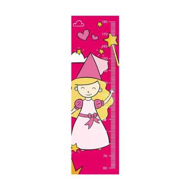 Imagem de Adesivo Régua De Crescimento Infantil Fada Rosa 133 X 40cm Rosa