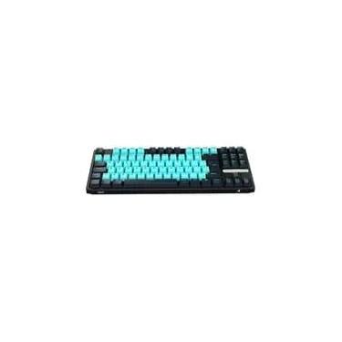 Imagem de Teclado Gamer Aplus Gasket Iara Obsedian Aqua, Iluminaçao Lateral, Hotswap, 80%, Switch Red Huano, Preto - AK400A