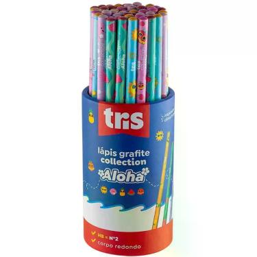 Imagem de Lapis Preto Redondo Decorado TRIS Collection Aloha 4MOD. POTE-48 - Sum