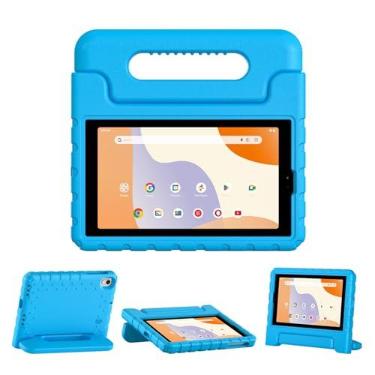 Imagem de Capa para tablet Walmart Onn 7 polegadas Gen 4 2024 Modelo: 100135924, capas infantis leves à prova de choque duráveis com suporte conversível para meninos e meninas, azul