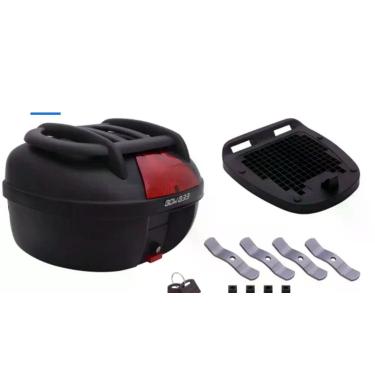 Imagem de Baú Moto Bauleto Gow 33 Litros Universal Preto com Trava para Motocicl