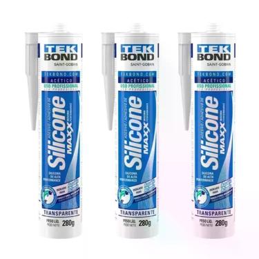 Imagem de Kit 3 Silicone Acético Aquário Transparente Tekbond 280g