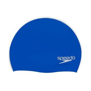 Imagem de Speedo Touca de natação unissex adulto de silicone elastomérica, azul