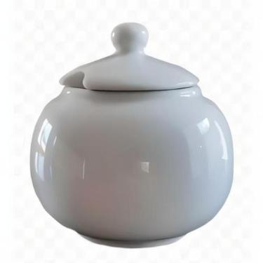Imagem de Kit 2 Açucareiros 400 ml em porcelana branca forte e resistente - M.A.