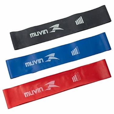 Imagem de Kit Mini Band Muvin - Faixas Elásticas Circulares Com 3 Tensões - Diferentes Intensidades de Resistência - Elásticos Para Musculação