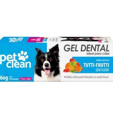 Imagem de Gel Dental Pet Clean, Sabor Tutti-Frutti, 90g | Sem flúor e sem sabão, pode ser ingerido; combate mau hálito, tártaro e placa bacteriana