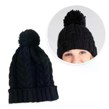 Imagem de Touca Gorro De Frio Com Pompom De Lã Tricot Inverno - Fullcommerce, Sa