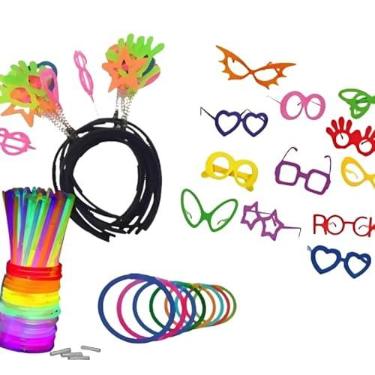 Imagem de Balada Festa Neon Para Casamento Aniversario Oculos Tiara Pulseira Neon Kit de decoração para festa para Casamento, Aniversário e Balada