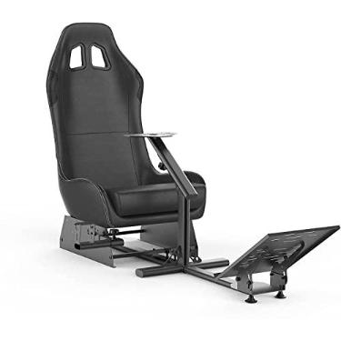 Imagem de cirearoa Sim Racing Cockpit with Seat | Compatible with G29 G920 G923 T248X T248 T300RS TX F458 T500RS| Easy to Install Racing Wheel Stand for PS5, Xbox, PC Gaming (Black/Black)