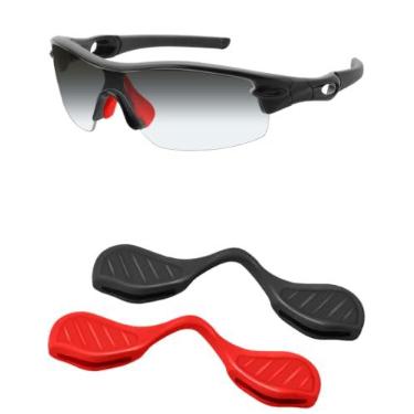 Imagem de Mryok 2 pares de protetores de nariz de substituição para óculos de sol Oakley Radar EV Path XS OJ9001 - Vermelho e preto