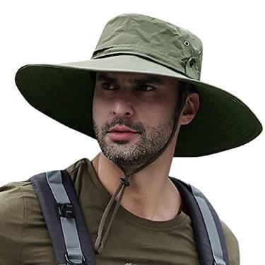 Imagem de Chapéu de sol, Moniss Chapéu de sol de aba larga proteção UV chapéu de balde dobrável para pesca caminhada acampamento 12 cm aba